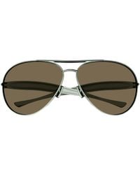 Bottega Veneta - Eyewear Aviator Frame Sunglasses - Lyst