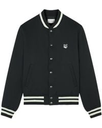 Maison Kitsuné - Maison Kitsuné Logo Embroidered Bomber Jacket - Lyst