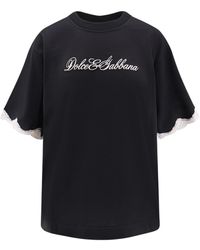Dolce & Gabbana - Dolce & Gabbana Embroidered Logo Crewneck T-Shirt - Lyst