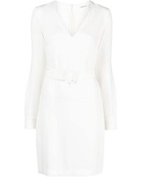 P.A.R.O.S.H. - Belted V-Neck Minidress - Lyst