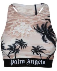 Palm Angels - Palm Tree Printed Crop Tank Top - Lyst