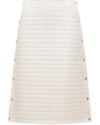 Moncler - Square-Quilted Padded Midi Skirt - Lyst