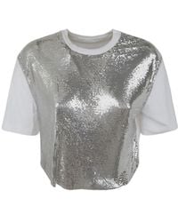 Rabanne - Metallic Mesh Crewneck T-Shirt - Lyst
