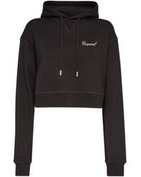 DSquared² - Logo Detailed Cropped Drawstring Hoodie - Lyst