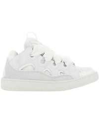 Lanvin - Oversize-Laces Low-Top Sneakers - Lyst