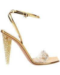 Gianvito Rossi - Logo High-Heeled Sandals - Lyst