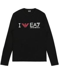 EA7 - Logo T-Shirt With Round Neck - Lyst