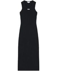 McQueen - Cotton Logo-Plaque Midi Dress - Lyst