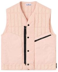 Stone Island - Quilted Padded Vest With Anti-Drop Finish - Lyst