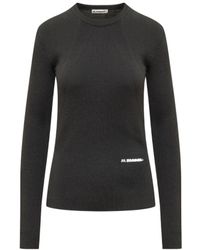 Jil Sander - Crewneck Ribbed Jumper - Lyst