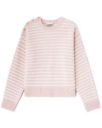 Ganni - Stripe Wool Mix Jumper - Lyst