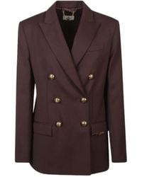 Elisabetta Franchi - Double-Breasted Long-Sleeved Jacket - Lyst