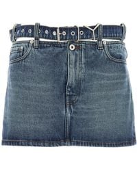 Y. Project - Y Belt Logo Patch Denim Skirt - Lyst