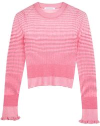 Cecilie Bahnsen - Fringed-Cuff Long-Sleeve Top - Lyst