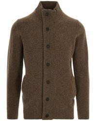 Barbour - High-Neck Button-Up Cardigan - Lyst