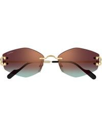 Cartier - Rimless Irregular Sunglasses - Lyst