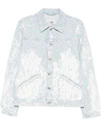 MM6 by Maison Margiela - Paint-Splatter Denim Jacket - Lyst