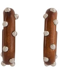 Rabanne - Rabanne Studded Hoop Earrings - Lyst