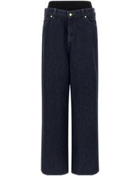 7 For All Mankind - Banded Slouchy Wide-Leg Jeans - Lyst