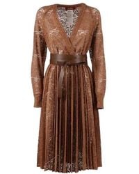 Max Mara - Studio V-Neck Pleated Dress - Lyst