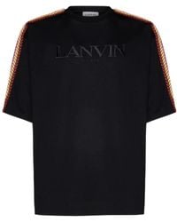 Lanvin - Curb Logo Embroidered Crewneck T-Shirt - Lyst