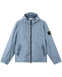 Stone Island - Logo Patch Hooded Jacket - Lyst