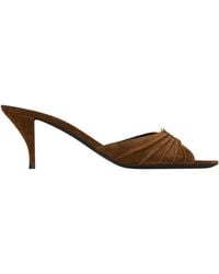 Saint Laurent - Suede Babylone Heeled Mules 60 - Lyst
