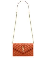 Saint Laurent - Chevron Cross Body Bag - Lyst