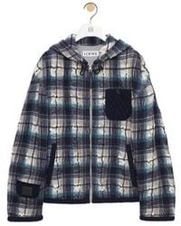 Loewe - Textured Check Hooded Jacket - Lyst