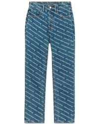Alexander Wang - High-Rise Logo-Print Straight-Leg Jeans - Lyst