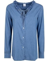 Aspesi - Tie-Neck Long-Sleeved Shirt - Lyst