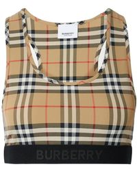 Burberry - Logo Detailed Vintage Checked Bra Top - Lyst
