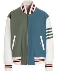 Thom Browne - Colour-Block Wool Bomber Jacket - Lyst