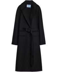 Prada - Single-Breasted Long Coat - Lyst