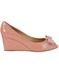 Ferragamo - Peep-Toe, Patent-Leather Booties - Lyst
