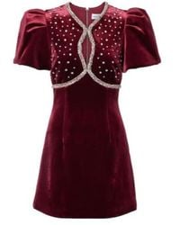 Rebecca Vallance - Edwiena Embellished Velvet Minidress - Lyst