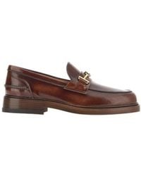 Tod's - Logo-Plaque Round Toe Loafers - Lyst