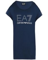 EA7 - Round-Necked T-Shirt - Lyst