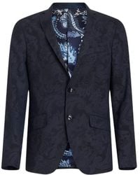 Etro - Single Breasted Long Sleeved Blazer - Lyst