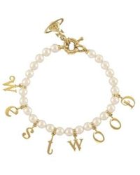Vivienne Westwood - Leanne Twin Pearl Charm Bracelet - Lyst