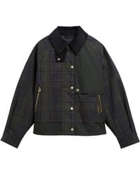 Barbour - Plaid Spliced Cropped Jacket - Lyst