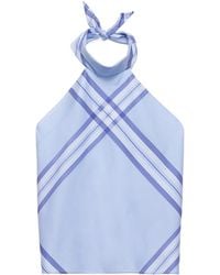 Prada - Printed Cotton Halter Top - Lyst