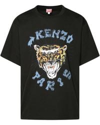 KENZO - Drawn Tiger Printed T-Shirt - Lyst