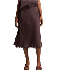 Vince - Lace-Trim Midi Skirt - Lyst