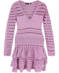 retroféte - Retrofete Crochet Ruffled Knitted Dress - Lyst