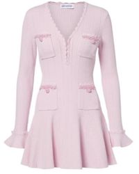 Self-Portrait - Beaded Ribbed-Knit Minidress - Lyst