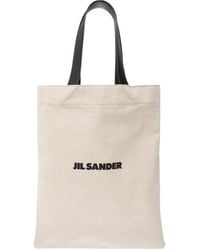 Jil Sander - Logo Printed Large Tote Bag - Lyst