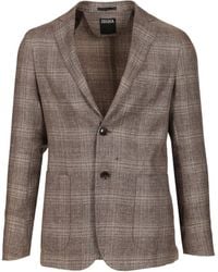 ZEGNA - Checked Single-Breasted Jacket - Lyst