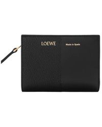Loewe - Duet Logo Engraved Compact Wallet - Lyst