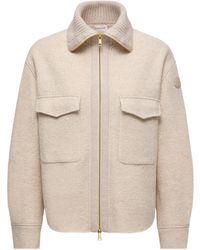 Moncler - Logo Patch Zip-Up Shirt - Lyst